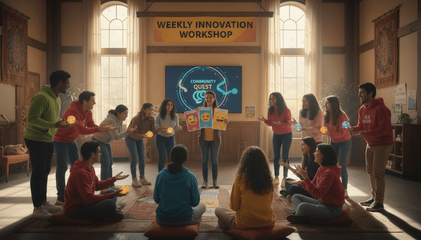 Group of youth engaged in interactive weekly development program