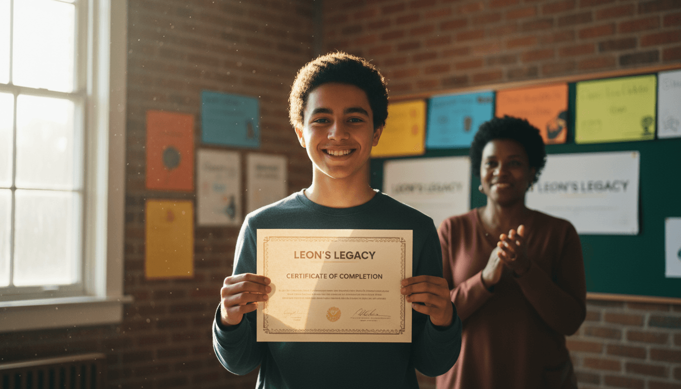 Youth celebrating completion of financial literacy or job readiness program