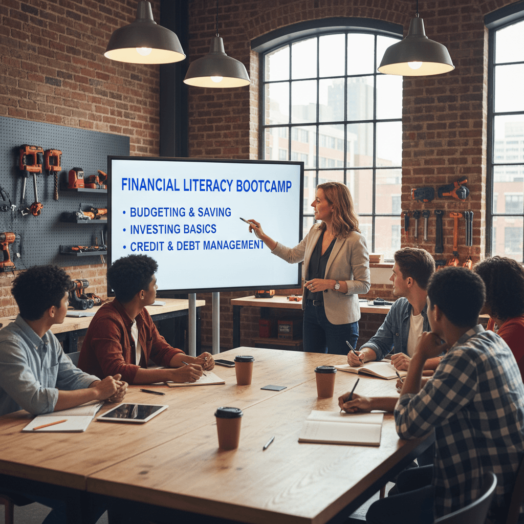 Financial literacy workshop with multiple youth participants