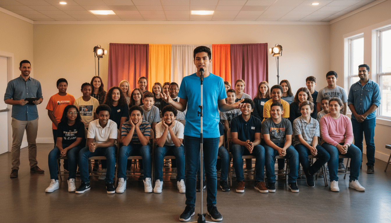 Professional guest speaker engaging youth during career exposure session