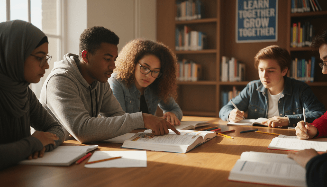 Financial literacy session with youth learning money management