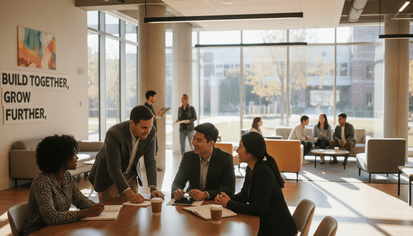 Youth touring a professional workplace as part of career exposure